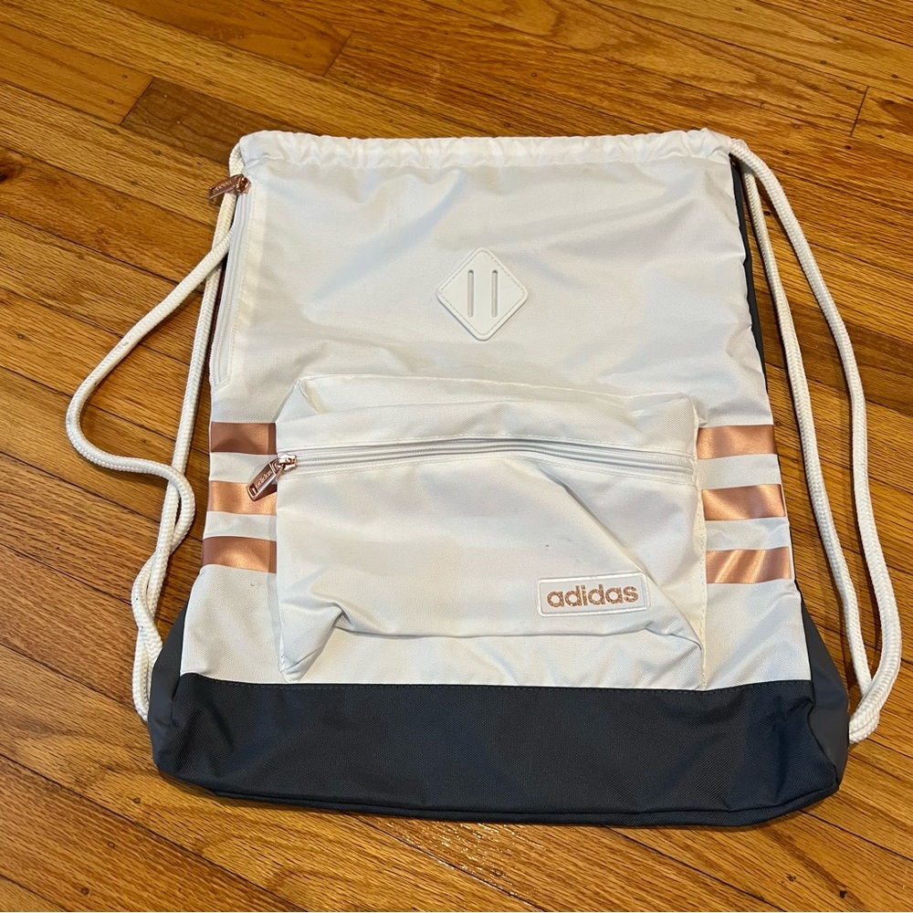 Adidas Drawstring Bag with Front and Hidden Side Pocket